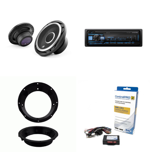 Alpine UTE-63BT Bluetooth Receiver & Handle Bar Control Interface compatible with Harley 1998-2013 & JL Audio C2-650X 6.5" Speakers