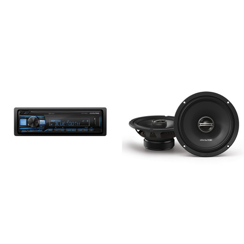 Alpine UTE-63BT Bluetooth® Multimedia Receiver (Does Not Play CDs) with DM-65-G 6.5 " Coaxial Bundle