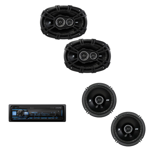 Alpine UTE-63BT Bluetooth Receiver & Kicker DSC 6.5", 6x9" Speakers