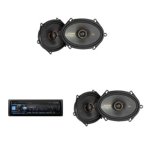 Alpine UTE-63BT Bluetooth Receiver & Kicker (2 Pair) KSC 5x7" / 6x8" Speakers