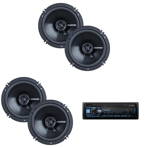 Alpine UTE-63BT Mech-less Bluetooth Receiver w/ ( 2 Pair ) Street Reference SRX62V 6.5" 2-Way Speakers