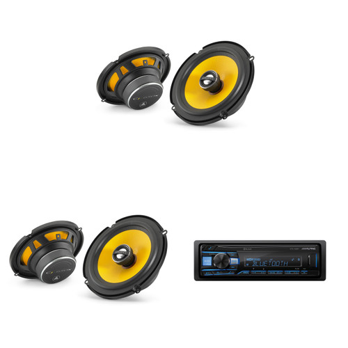 Alpine UTE-63BT Bluetooth Receiver & (2 Pair) JL Audio C1-650X 6.5" Speakers