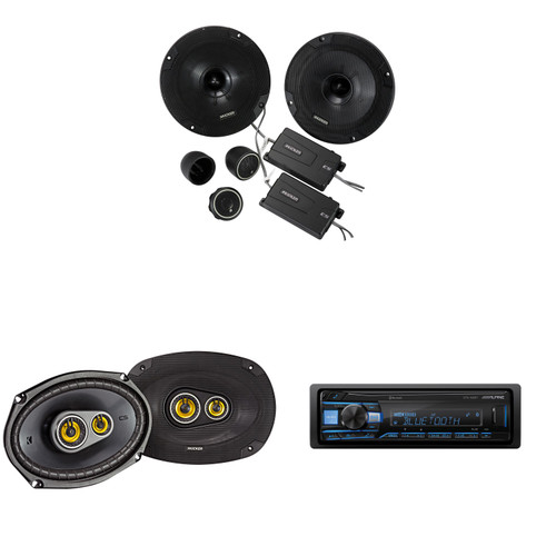 Alpine UTE-63BT Mech-less Digital Media Receiver with Bluetooth® Wireless Technology+ Kicker CSS654 6.5" Component speakers + Kicker 43CSC6934