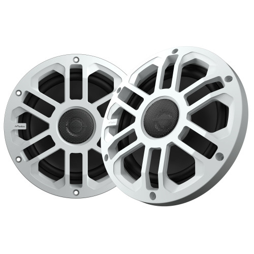 Modus GX-65W - High Efficiency Marine Grade Coaxial Speaker with IP66 Protection, 50W RMS Power, Deutsch Style Connectors, and White Sport Grille