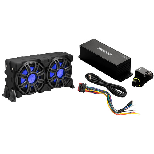 Kicker Premium Marine 10” 2Ω MWLE Marine Loaded Enclosure & MSLC RGBW LED Controller w/ Remote