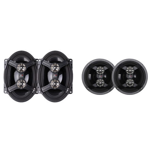 MB Quart HC1-116DT 6.5" + HC1-57DT 5x7" Harley-Davidson Speaker Upgrade Kit – 3-Way 2-Ohm Front & Saddlebag Speakers