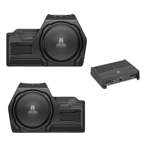 JL Audio Jeep Wrangler JL Unlimited Ultimate Bass Upgrade – Driver & Passenger Side 12" TW3 Stealthboxes & XDM600/1 Mono Amplifier (2018-2026 4-Door)