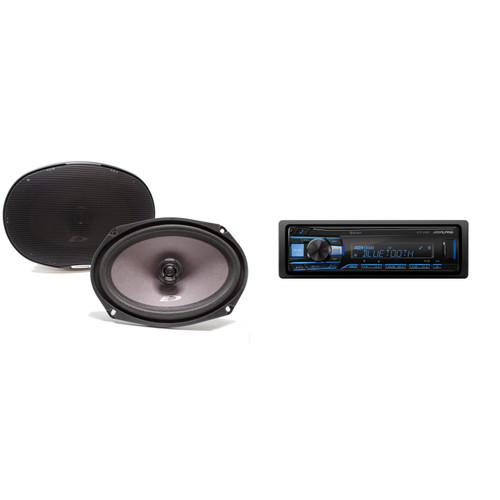 Alpine UTE-63BT Bluetooth® Multimedia Receiver (Does Not Play CDs) with SXE-6926S 6x9" Coax Speakers