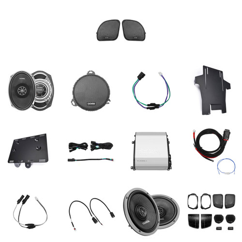 Cicada Audio 14FLXCXX-4X4 500w 4ch Amplifier & 4 Pro Coaxial Horn Speaker H-D® Street Glide® Complete System