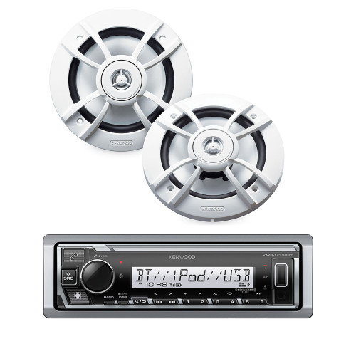 Kenwood PKG-MR382BT Receiver Package + 6.5" Marine Speaker (KMR-M328BT + KFC-1633MRW) - Used, Open Box