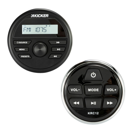 Kicker 46KMC2 Marine Stereo & 46KRC12 Wired Remote Bundle