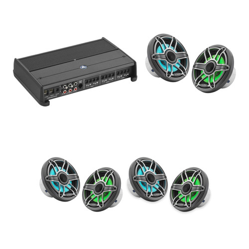 JL Audio DIY Custom Marine Audio Bundle – 3 Pair M6-650X-S-GmTi-i Speakers with XDM600/6 Amplifier