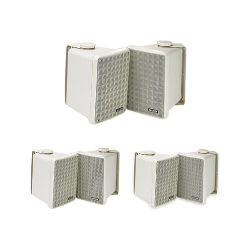 Kicker KB6 Indoor Outdoor Grey Speakers – 3 Pair for Patio, Dock & Garage
