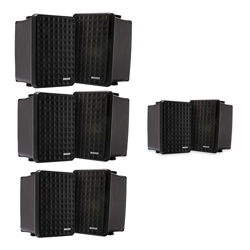 Kicker KB6 Indoor Outdoor Black Speakers – 4 Pair for Patio, Dock & Garage