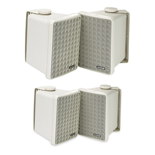 Kicker KB6 Indoor Outdoor Grey Speakers – 2 Pair for Patio, Dock & Garage