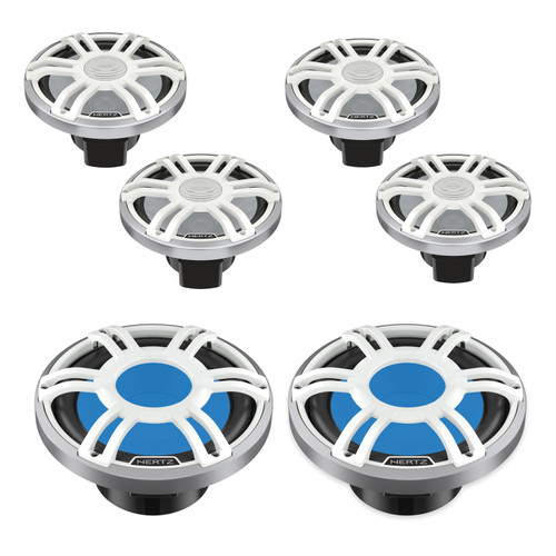 Hertz Marine Audio Bundle 4 HMX 8 RGB Speakers + 2 HMS 10 RGB Subs