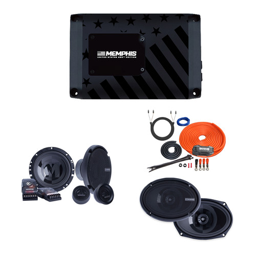 Memphis Audio 250th Anniversary Special Edition 4 Channel Bundle 76PRX 500 Watt Amp Front 6.5" Component Rear 6x9 Coax Speaker