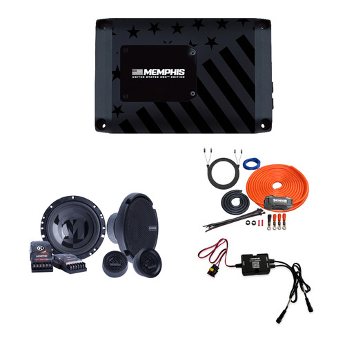 Memphis Audio 250th Anniversary Special Edition Bundle 76PRX 12 Inch 500 Watt 4 Channel Amp with 6.5" Component Speaker