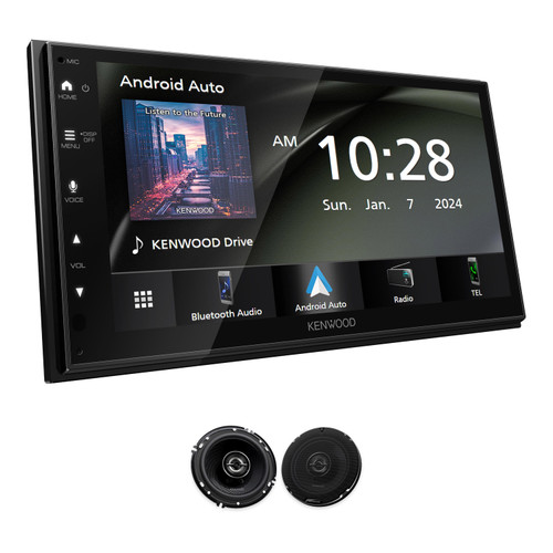 KENWOOD DMX4710S Digital Car Stereo (50W x 6-Ch), Apple CarPlay & Android Auto Compatible, Bluetooth-Enabled Head Unit with 6.8" LCD Display KFC-1698RS 6-1/2" 2-Way Car Speakers
