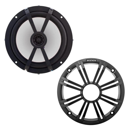 Kicker Single 8in LED Speaker Charcoal Grille DIY Boom Box Kit