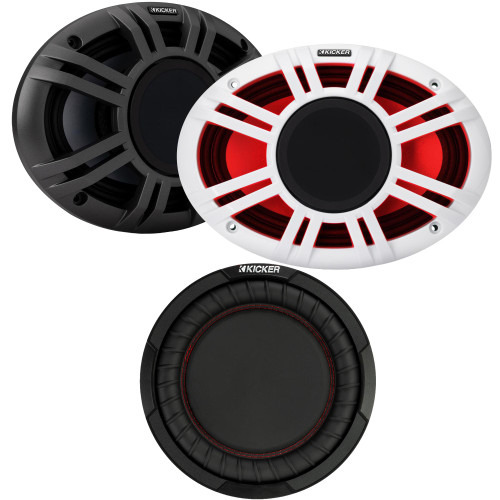 Kicker KMXL69 6x9 HLCD Speakers 8in Passive Radiator Boom Box Kit