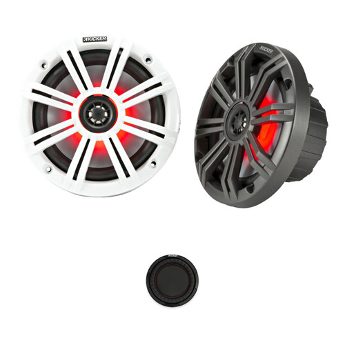 Kicker KM654L 6.5in Marine Speakers w/ 8in Passive Radiator Kit