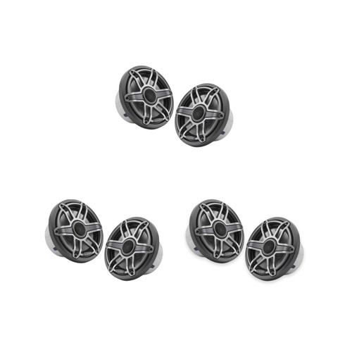 JL Audio M6-770X-S-Gmti 7.7" Gloss Gunmetal Sport Marine Speaker System – 6 Speaker DIY Boat Audio Upgrade for Pontoon, Center Console, Bowrider & Wake Boats