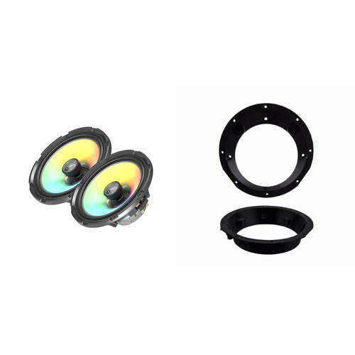 Diamond Audio HXM65F4 5.25 to 6.5 Speaker Adapter Kit for 98-13 Harley HD