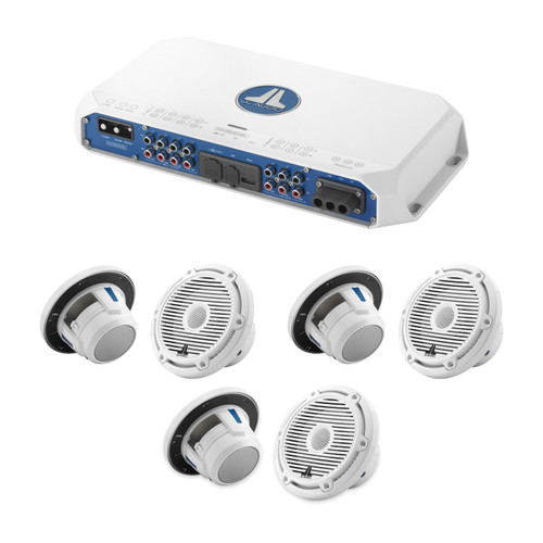 JL Audio M6 White Classic Marine Audio System – 6 M6 6.5" Speakers with MV600/6i DSP Amplifier