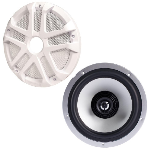 Memphis Single 8in LED Speaker White Grille DIY Boom Box Kit