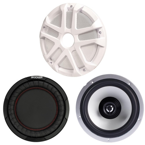 Memphis Single 8in LED Speaker 8in Passive Radiator White Boom Box Kit