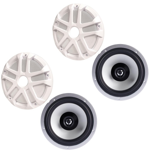 Memphis Dual 8in LED Speaker White Grille DIY Boom Box Kit