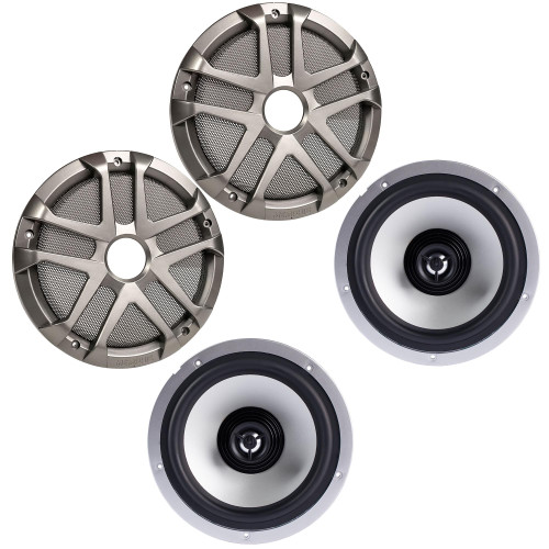 Memphis Dual 8in LED Speaker Gray Grille DIY Boom Box Kit