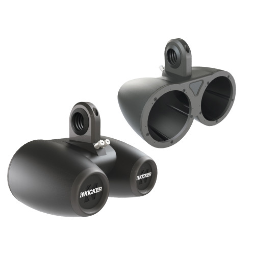 Kicker 12KMTED Pair of Dual 6.5" Wake Tower/Roll Bar Speaker Enclosures, Black - Used, Open Box