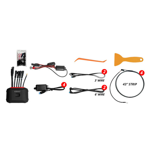 XKGLOW MX-FO-ADV XKmax 4x43in Fiber Optic Interior Ambient Light Strip App Control Kit