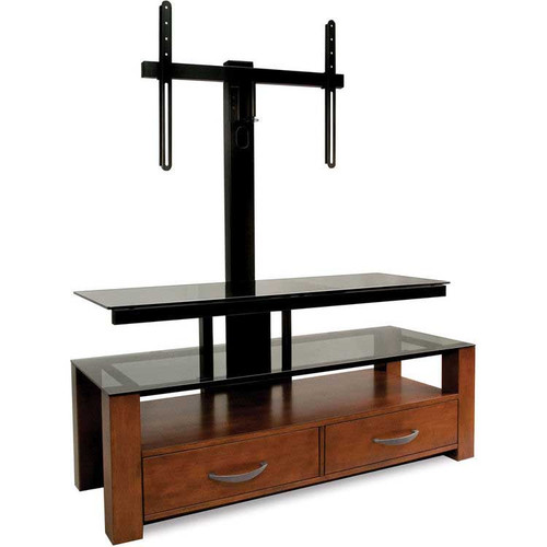 Bell'O TPC361 - Triple Play 2-Shelf TV Console Cabinet with TV Mount for TVs up to 55" - Caramel Wood
