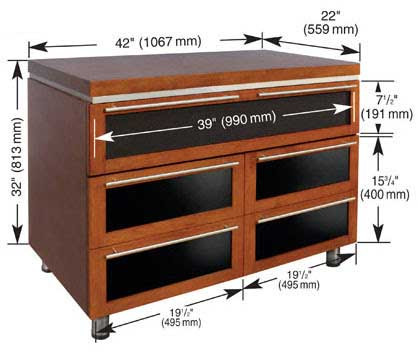 Bell'O PR-15C - AV Cabinet for TVs up to 44" - Cherry Wood