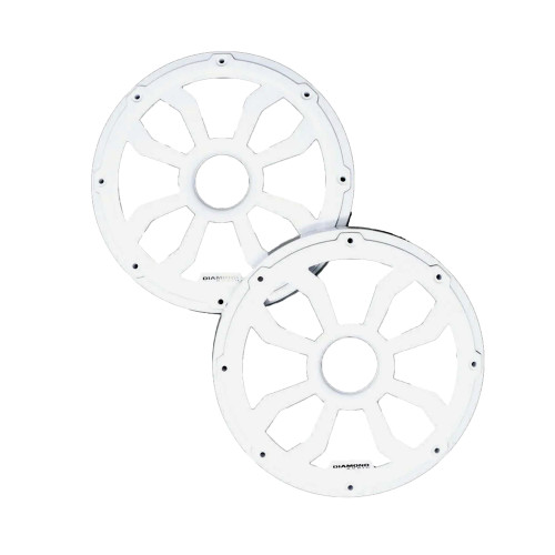 Diamond Audio HXM65FWW Motorsport 6.5" Flush Mount Speaker Grills, Pair, White/White