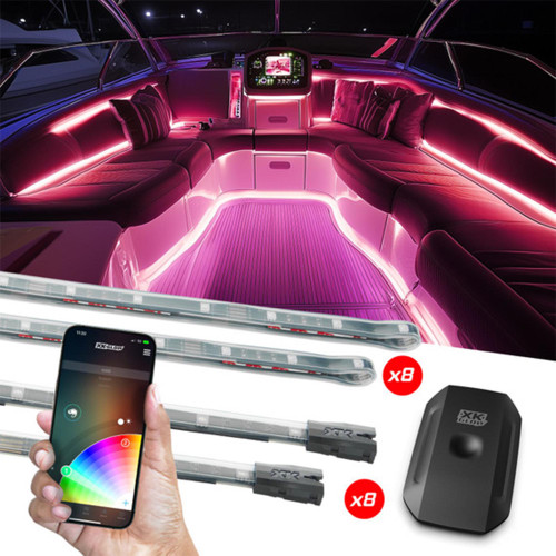 XKGLOW XK-BOAT-PRO XKCHROME Marine LED Kit, 8x36" + 8x10" Strips