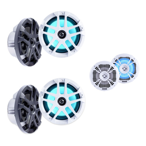 Memphis (2 Pair ) MXA80L & MXA602SLW Marine Speaker Upgrade Bundle