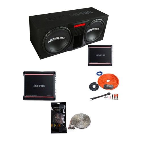 Memphis SRXE12DP 12in Loaded Sub & SRX600.1V Amp 4GA Kit