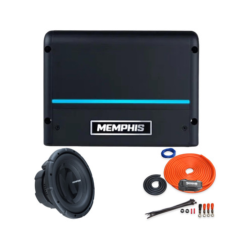 Memphis PRX10FT 10in Loaded Sub & PRX500.1V2 Amp 4GA Kit