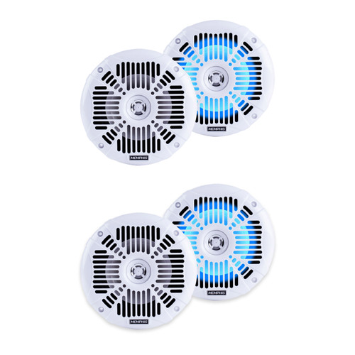 Memphis 2 Pair MXA602SLW 6.5in Marine Speakers White Sport Grilles