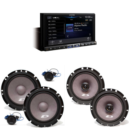 Alpine iLX-507 7" Multimedia Receiver Wireless Apple CarPlay & Wireless Android Auto w/ A Pair Alpine SXE-1751S 6.5" Component and A Pair SXE-1726S 6.5" Coax Speakers