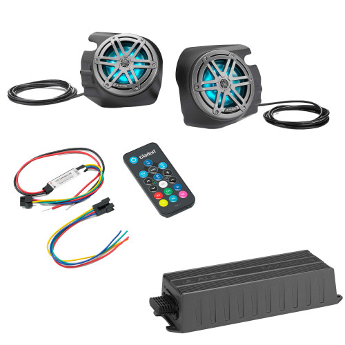 JL Audio Polaris RZR M3 Speaker Pod Stealthbox and Amp Bundle, 14-18 Polaris RZR 4 900, 900XC, XP 1000 & XP4 1000 LED Speaker