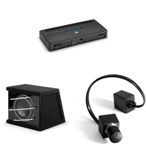 JL Audio CLS110RG-W7AE Single 10W7AE ProWedge, Sealed, & RD1000/1 Mono Amp, Bass Knob Bundle
