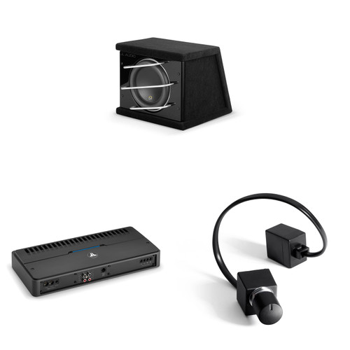 JL Audio CLS110RG-W7AE Single 10W7AE ProWedge, Sealed, & RD1000/1 Mono Amp, Bass Knob Bundle