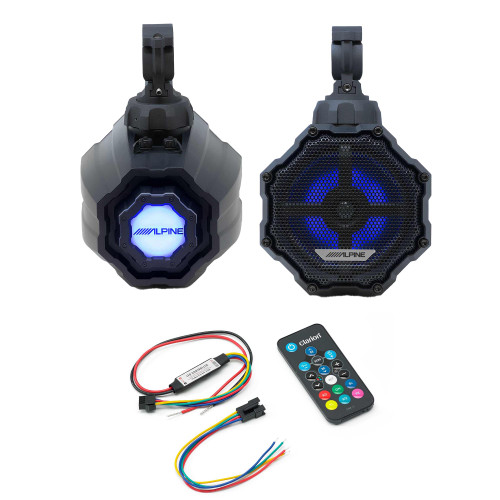 Alpine SPV-65RGB-CAN 6.5” Cage-Mounted Universal Weather-Resistant Coaxial RGB LED Speaker Pods w/ LED remote