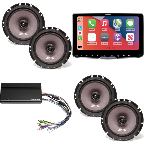 Alpine ILX-F509 Halo9 9" Multimedia Touchscreen Receiver w/ 2 Pairs Alpine SXE-1726S 6.5" Coax & Power Pack