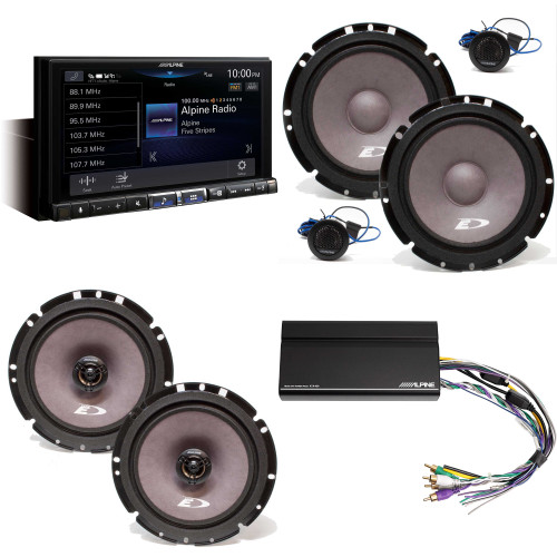 Alpine iLX-507 7" Multimedia Receiver Wireless Apple CarPlay & Wireless Android Auto w/ A Pair Alpine SXE-1751S 6.5" Component, SXE-1726S 6.5" Coax & Power Pack
